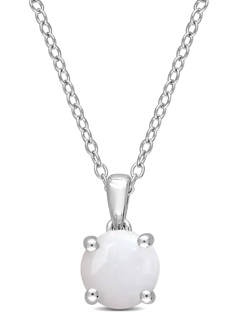 Discount 🥰 4/5 CT TGW Opal Solitaire Pendant with Chain in Sterling Silver by Belk & Co. 🛒 6 Discount 🥰 4/5 CT TGW Opal Solitaire Pendant with Chain in Sterling Silver by Belk & Co. 🛒 - Image 6