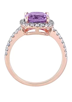 Wholesale 🎉 1.75 ct. t.w. Amethyst, 1 ct. t.w. White Topaz Halo Ring by Belk & Co. 😀 -DealsBelk & Co. Store Belk 24535