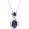 Promo 🤩 1.02 ct. t.w. Sapphire and 1/6 ct. t.w. Diamond Pendant Necklace in 10K White Gold by Belk & Co. 🌟