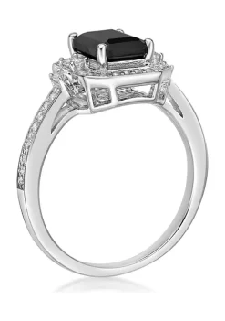 Cheap 🔥 1.6 ct. t.w. Black Onyx and 3/8 ct. t.w. White Topaz Ring in Sterling Silver by Belk & Co. 🥰 -DealsBelk & Co. Store Belk 24552