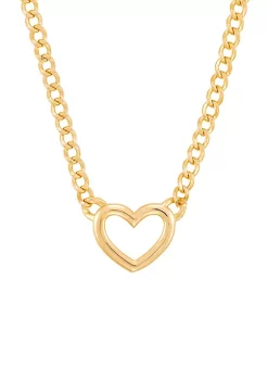 Cheapest 🤩 Heart Center on Curb Chain Necklace in 10K Yellow Gold by Belk & Co. 🧨 -DealsBelk & Co. Store Belk 24555