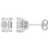 Buy 😍 Lab Created 2 CT TGW Emerald Cut Created Moissanite Stud Earrings with Heart Detail in Sterling Silver by Belk & Co. ✨