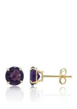 Flash Sale 😉 1.5 ct. t.w. Amethyst Stud Earrings in 10K Yellow Gold by Belk & Co. ⌛