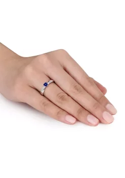 Outlet 😍 Lab Created Created Blue Sapphire and Diamond Accent Heart Ring in Sterling Silver by Belk & Co. 👏 8 Outlet 😍 Lab Created Created Blue Sapphire and Diamond Accent Heart Ring in Sterling Silver by Belk & Co. 👏 -DealsBelk & Co. Store Belk 24600