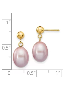 Flash Sale ✨ 14K Yellow Gold 8-9mm Purple Rice Freshwater Cultured Pearl Dangle Post Earrings by Belk & Co. ✨ -DealsBelk & Co. Store Belk 24605