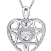 Top 10 🤩 White Topaz Heart Locket Pendant with Floating White Topaz with Chain in Sterling Silver by Belk & Co. 🎉