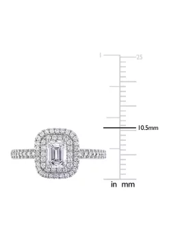Cheap ✔️ 1 CT TW Emerald Cut and Round Diamond Double Halo Engagement Ring in 14k White Gold by Belk & Co. ✔️ -DealsBelk & Co. Store Belk 24647