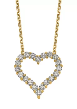 Cheapest 😉 1 ct. t.w. Diamond Heart 18 Inch Necklace in 14K Yellow Gold by Belk & Co. 🎁 -DealsBelk & Co. Store Belk 24657