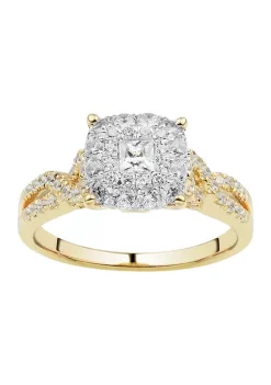 Best Sale 🎁 3/4 ct. t.w. Diamond Ring in 10K Yellow and White Gold by Belk & Co. 🔔 -DealsBelk & Co. Store Belk 24659