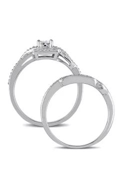 Promo 🔥 2 Piece 1/3 ct. t.w. Diamond Princess Cut Bridal Set in 10k White Gold by Belk & Co. 🔥 -DealsBelk & Co. Store Belk 24665