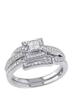 Promo 🔥 2 Piece 1/3 ct. t.w. Diamond Princess Cut Bridal Set in 10k White Gold by Belk & Co. 🔥 -DealsBelk & Co. Store Belk 24666