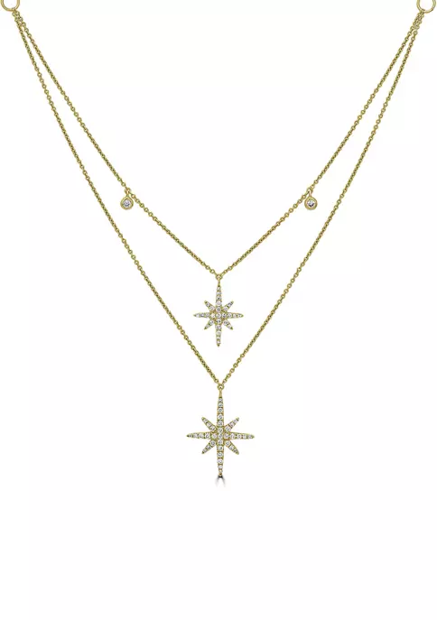 Top 10 ⭐ 1/3 ct. t.w. Diamond Layered Starburst Necklace in 14K White Gold by Belk & Co. ✔️ 4 Top 10 ⭐ 1/3 ct. t.w. Diamond Layered Starburst Necklace in 14K White Gold by Belk & Co. ✔️ - Image 4