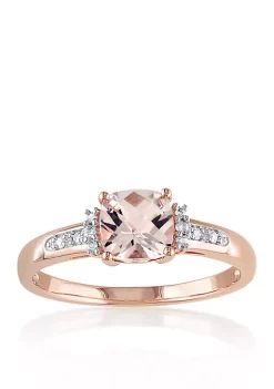 Hot Sale 🧨 10k Rose Gold Morganite and Diamond Ring by Belk & Co. 🎁