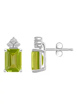 Top 10 😍 14K Gold 8x6 Emerald Cut Peridot 1/8 Cttw Diamond Earrings by Belk & Co. ⌛ -DealsBelk & Co. Store Belk 24689