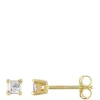 Discount ✨ 1/4 ct. t.w. Princess Cut Diamond Stud Earrings in 14K Yellow Gold by Belk & Co. 🤩