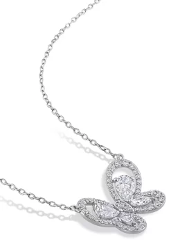 Wholesale 🎁 Lab Created 1.71 CT DEW Created Moissanite Butterfly Necklace in Sterling Silver by Belk & Co. ⭐ -DealsBelk & Co. Store Belk 24712