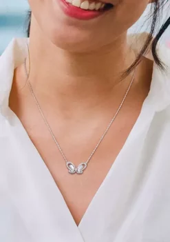Wholesale 🎁 Lab Created 1.71 CT DEW Created Moissanite Butterfly Necklace in Sterling Silver by Belk & Co. ⭐ -DealsBelk & Co. Store Belk 24713