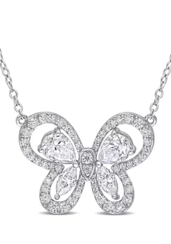 Wholesale 🎁 Lab Created 1.71 CT DEW Created Moissanite Butterfly Necklace in Sterling Silver by Belk & Co. ⭐ -DealsBelk & Co. Store Belk 24714
