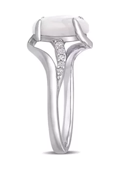 Budget ✨ Opal and 1/10 CT TW Diamond Oval Twist Ring in Sterling Silver by Belk & Co. ❤️ -DealsBelk & Co. Store Belk 24721