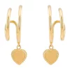 Flash Sale 🎁 Dangle Heart on Double Illusion Hoop Earrings in 10K Yellow Gold by Belk & Co. 🎁