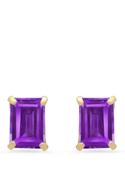 Coupon ✨ 14k White Gold Solitaire Emerald-Cut Birthstone Stud Earrings by Belk & Co. 🔥 -DealsBelk & Co. Store Belk 2473