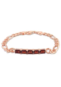 Brand new 😀 4 CT TGW Garnet Birthstone Link Bracelet in Rose Plated Sterling Silver by Belk & Co. 💯