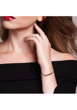 Brand new 😀 4 CT TGW Garnet Birthstone Link Bracelet in Rose Plated Sterling Silver by Belk & Co. 💯 -DealsBelk & Co. Store Belk 24741