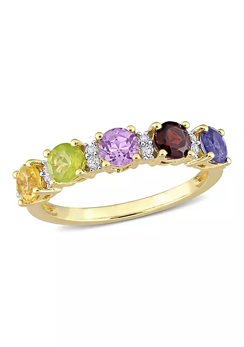 Cheapest ๐ฅฐ White Topaz, Amethyst, Iolite, Garnet, Citrine & Peridot Semi Eternity Ring in Yellow Gold Plated Sterling Silver by Belk & Co. ๐ฅ 1 Cheapest ๐ฅฐ White Topaz, Amethyst, Iolite, Garnet, Citrine & Peridot Semi Eternity Ring in Yellow Gold Plated Sterling Silver by Belk & Co. ๐ฅ