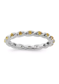 Cheapest ❤️ 1/4 ct. t.w. Citrine Stackable Expressions Ring in Sterling Silver by Belk & Co. 👏
