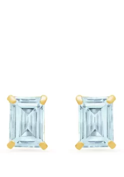 Coupon ✨ 14k White Gold Solitaire Emerald-Cut Birthstone Stud Earrings by Belk & Co. 🔥 -DealsBelk & Co. Store Belk 2478