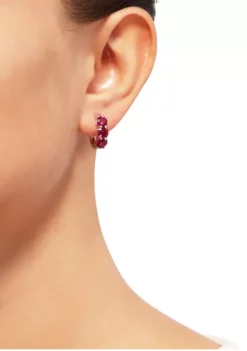 Top 10 😉 Created Ruby Hoop Earrings in Sterling Silver by Belk & Co. 🔥 -DealsBelk & Co. Store Belk 2481