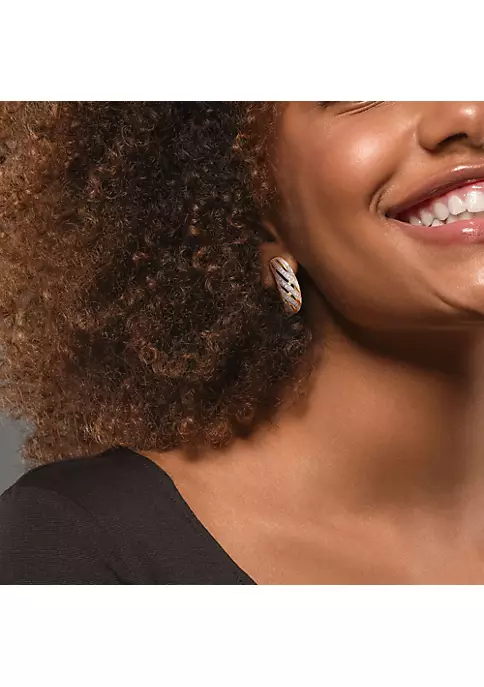 Discount ❤️ 1 ct. t.w. Diamond Swirl Design Hoop Earrings in 14K Yellow Gold by Belk & Co. ⌛ 4 Discount ❤️ 1 ct. t.w. Diamond Swirl Design Hoop Earrings in 14K Yellow Gold by Belk & Co. ⌛ - Image 4