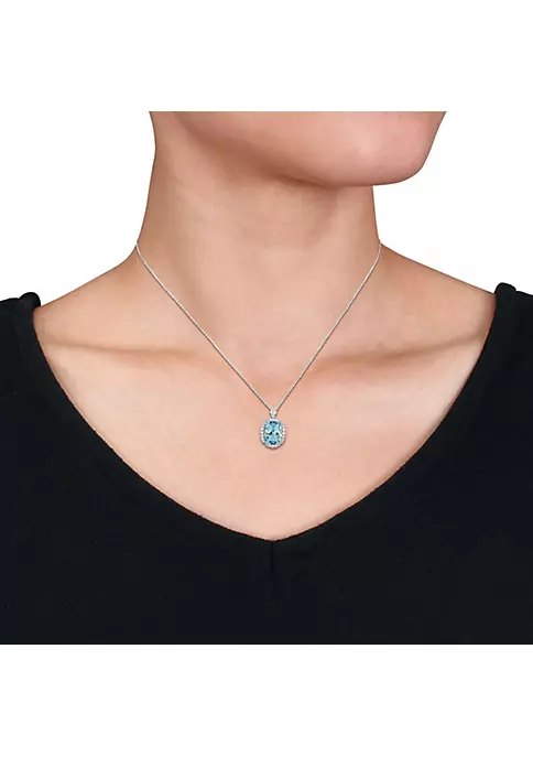 Best Sale ⭐ 14.73 ct. t.g.w. Aquamarine and 1.09 ct. t.w. Diamond Pendant with Chain in 14K White Gold by Belk & Co. 👍 2 Best Sale ⭐ 14.73 ct. t.g.w. Aquamarine and 1.09 ct. t.w. Diamond Pendant with Chain in 14K White Gold by Belk & Co. 👍 - Image 2