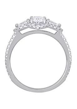 Deals 🛒 1.5 ct. t.w. Diamond Halo 3 Stone Engagement Ring in 14K White Gold by Belk & Co. 🎉 -DealsBelk & Co. Store Belk 24817