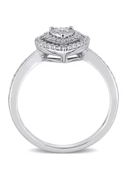 Cheap 😍 3/8 ct. t.w. Diamond Double Halo Teardrop Engagement Ring in Sterling Silver by Belk & Co. ⭐ -DealsBelk & Co. Store Belk 24825