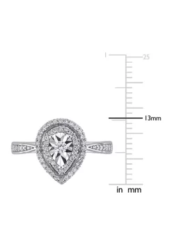 Cheap 😍 3/8 ct. t.w. Diamond Double Halo Teardrop Engagement Ring in Sterling Silver by Belk & Co. ⭐ -DealsBelk & Co. Store Belk 24826