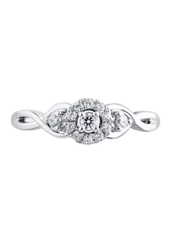 Cheap 🎁 1/5 ct. t.w. Diamond Engagement Ring in 10K White Gold by Belk & Co. ✨
