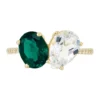 Hot Sale 😍 Created Emerald and Created White Sapphire Ring in 10K Yellow Gold by Belk & Co. 🔔