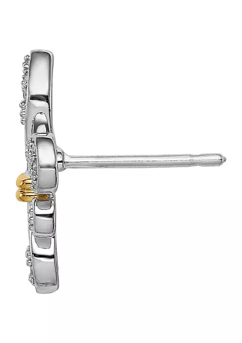 Wholesale โ๏ธ 1/8 ct. t.w. Diamond Fleur de Lis Post Earrings in Rhodium Plated and 14 Karat Yellow Gold Sterling Silver by Belk & Co. ๐ 3 Wholesale โ๏ธ 1/8 ct. t.w. Diamond Fleur de Lis Post Earrings in Rhodium Plated and 14 Karat Yellow Gold Sterling Silver by Belk & Co. ๐ - Image 3