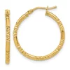 Best deal 🌟 14K Yellow Gold Polished and Textured Hoop Earrings by Belk & Co. 🎁