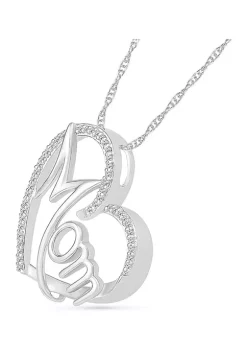 Best Pirce 🎁 1/8 ct. t.w. Diamond Heart Mom Pendant in Sterling Silver by Belk & Co. 🧨 -DealsBelk & Co. Store Belk 24861