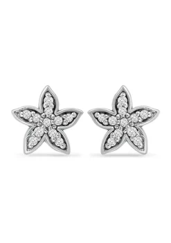 Buy ✔️ 1/10 ct. t.w. Diamond Flower Stud Earrings in Sterling Silver by Belk & Co. 🤩 -DealsBelk & Co. Store Belk 24870