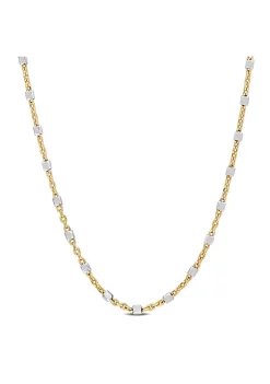 Best deal 💯 Two-Tone White Bead Chain Necklace in 18k Yellow Gold Plated Sterling Silver, 24" by Belk & Co. 🌟 -DealsBelk & Co. Store Belk 24885
