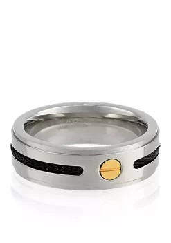 New 🧨 Men's Stainless Steel Cable Ring by Belk & Co. 🛒 -DealsBelk & Co. Store Belk 24893
