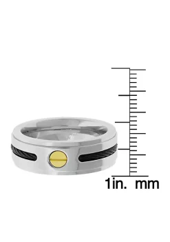New 🧨 Men's Stainless Steel Cable Ring by Belk & Co. 🛒 -DealsBelk & Co. Store Belk 24894