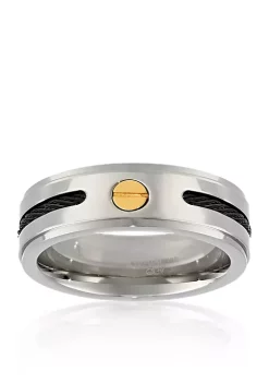 New 🧨 Men's Stainless Steel Cable Ring by Belk & Co. 🛒 -DealsBelk & Co. Store Belk 24895
