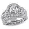 Deals 🧨 1.5 ct. t.w. Diamond Halo Bridal Set in 14k White Gold by Belk & Co. 🥰