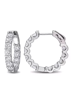 Coupon ✨ 3.25 ct. t.w. Created Moissanite Beaded Hoop Earrings in 10K White Gold by Belk & Co. 👏 -DealsBelk & Co. Store Belk 24912