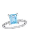 Buy 🎉 2 ct. t.w. Blue Topaz and 1/10 ct. t.w. Diamond Ring in 10k White Gold by Belk & Co. ⭐
