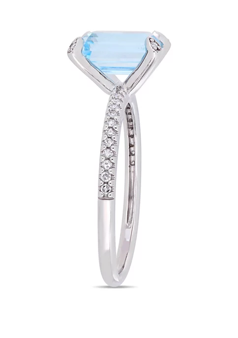 Buy ๐ 2 ct. t.w. Blue Topaz and 1/10 ct. t.w. Diamond Ring in 10k White Gold by Belk & Co. โญ 2 Buy ๐ 2 ct. t.w. Blue Topaz and 1/10 ct. t.w. Diamond Ring in 10k White Gold by Belk & Co. โญ - Image 2
